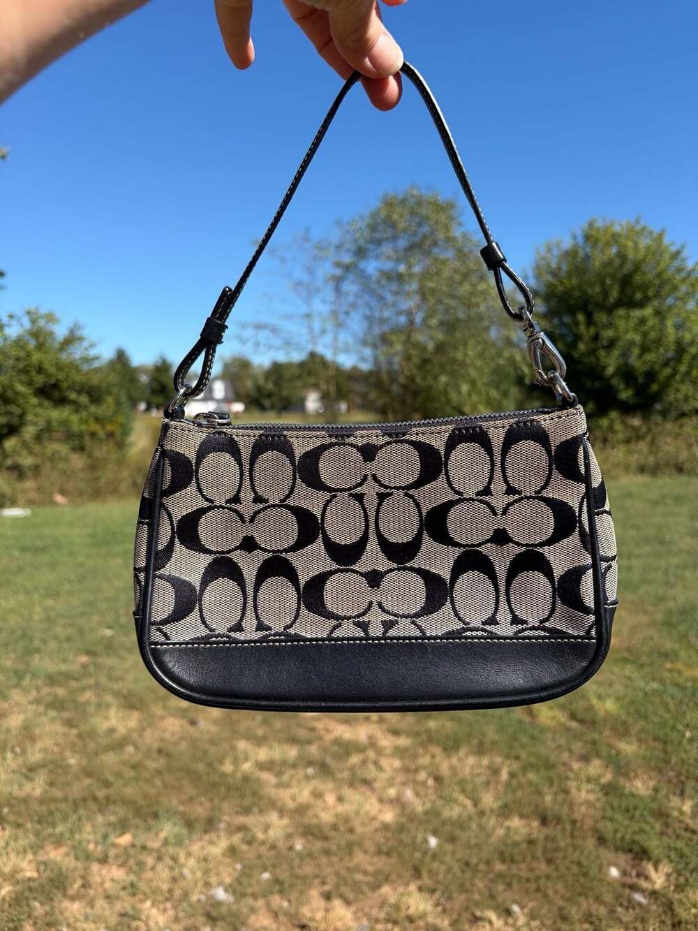 Coach 6094 Signature Jacquard mini Demi Shoulder Bag Black
